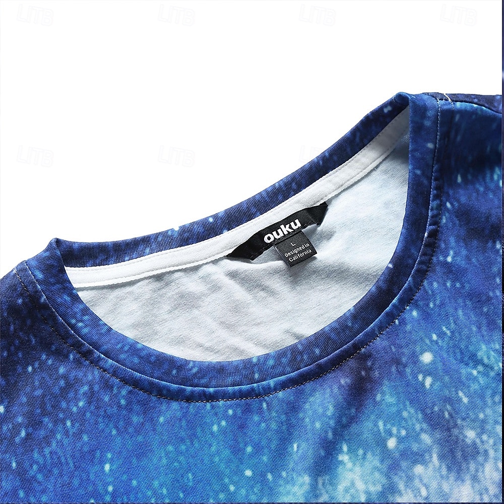 Hombre Graphic 3D Cielo estrellado Camiseta Tee Camisetas divertidas Manga Corta Camiseta Impresión 3D Escote Redondo Camisa Vintage Básico Casual Diario Amarillo Rojo Azul Piscina Ropa S M L XL 2XL 2026 - $19.49 –P4