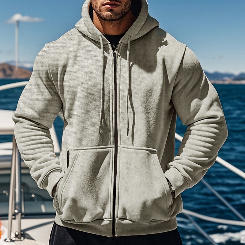 Per uomo Felpa con cappuccio Tuta Da Ginnastica Felpa con cappuccio a zip intera Tuta da ginnastica Nero Blu marino Cachi Grigio Con cappuccio Liscio Tasche A cordoncino 2 pezzi Sportivo Giornaliero del 2025 a $51.99 –P4