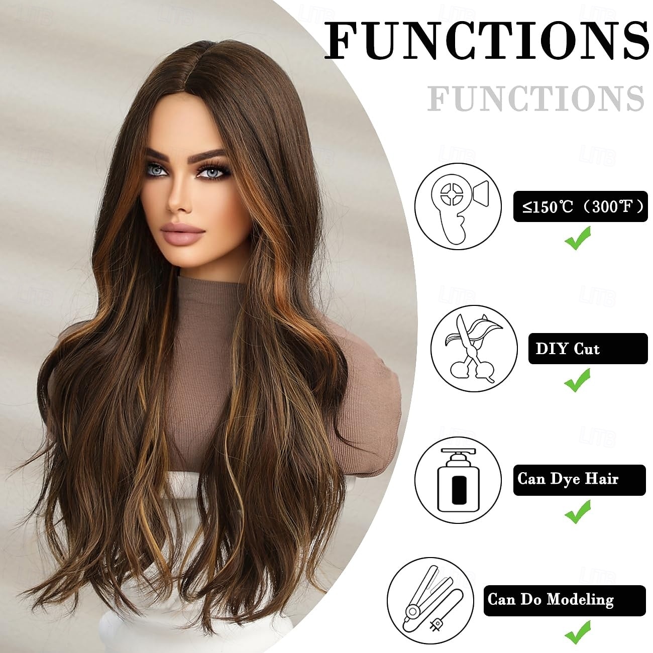 Long Wavy Wigs for Women Natural Synthetic Curly Wig Heat Resistant Fiber Wigs for Daily Cosplay 2025 - $19.99 –P6