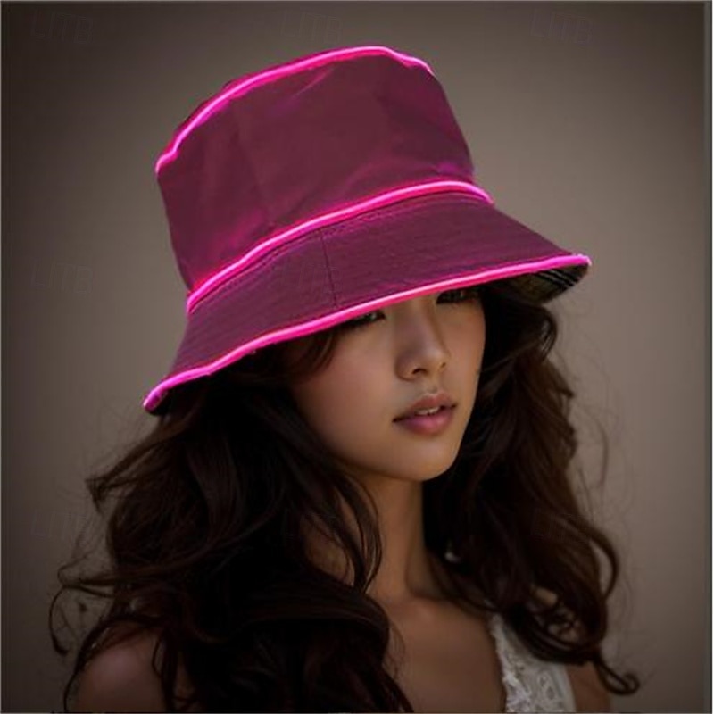 LED Luminous Fisherman Hat Men and Women Solid Color Flat Top Sun Hat 2025 - $20.99 –P3