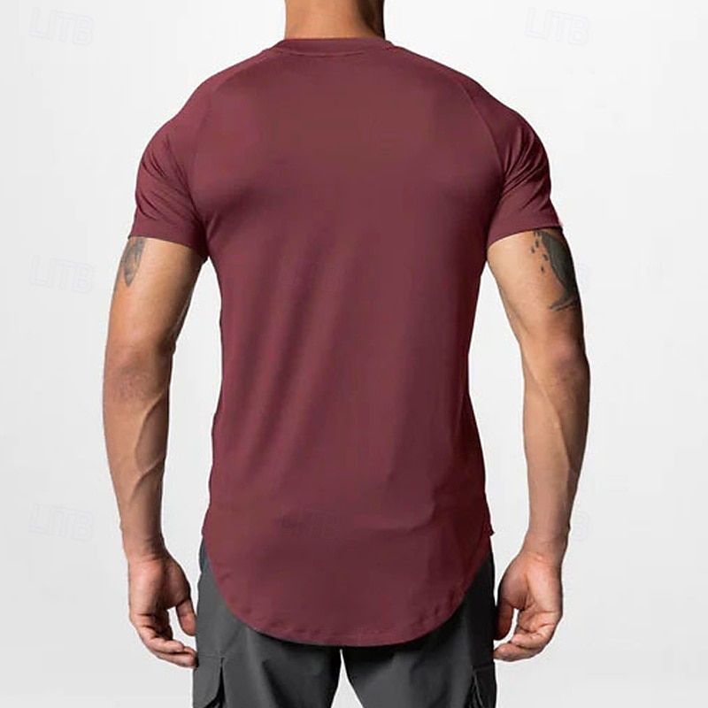 Муж. Футболка для бега Спортивная рубашка С короткими рукавами Футболка Футболка Повседневные Одежда для спорта и отдыха Однотонный Быстровысыхающий Мягкий Дышащий 2026 - $16.49 –P19