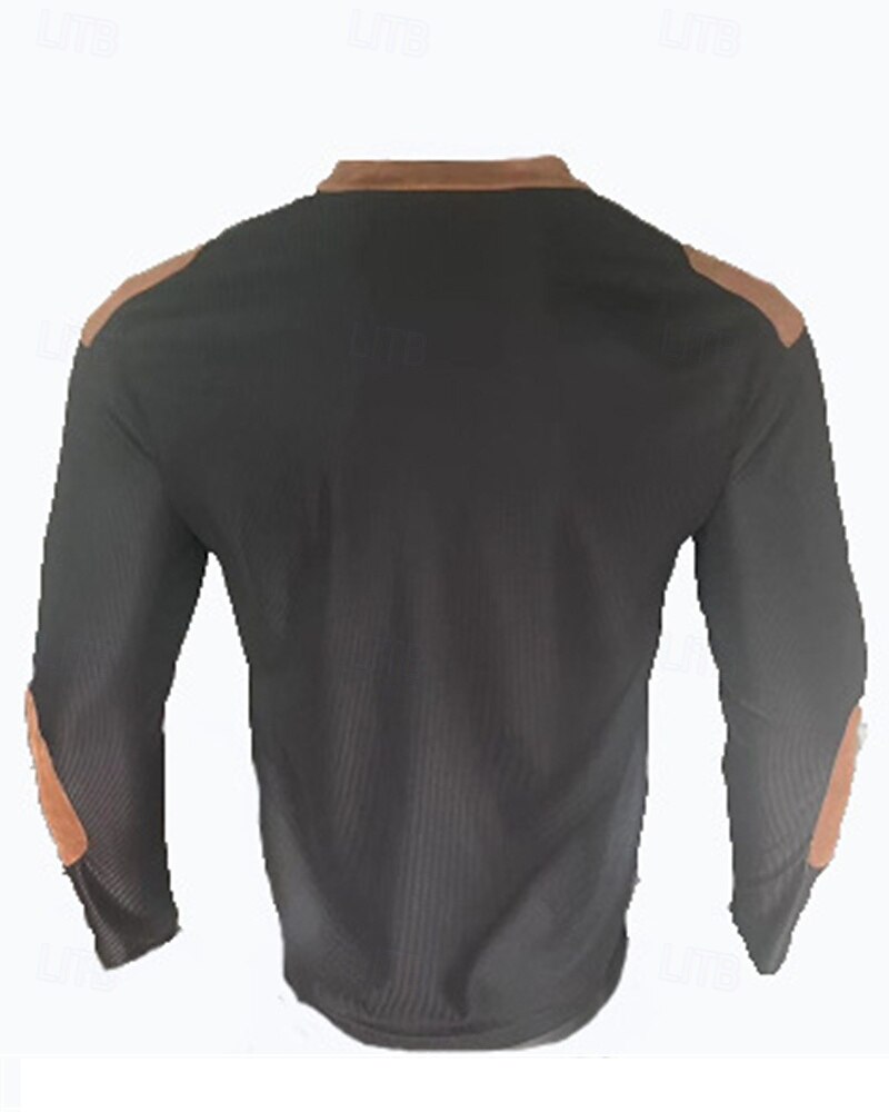Men's Button T Shirt T Shirt Waffle Henley Shirt Henley Shirt Long Sleeve Henley Spring &  Fall Color Block Fashion Designer Basic Patchwork Vacation Street Going out Black White Navy Blue Top Tee 2025 - $19.99 –P6