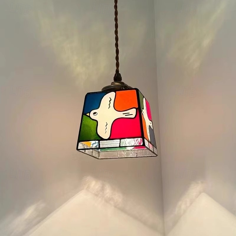 Lampe suspendue à LED blanc chaud 12,5 cm 1 lumière japonaise rétro colombe de la paix verre simplicité créative lumière d'ambiance décorative pour chambre à coucher salle à manger 110-240v de 2025 ? $143.99 –P1