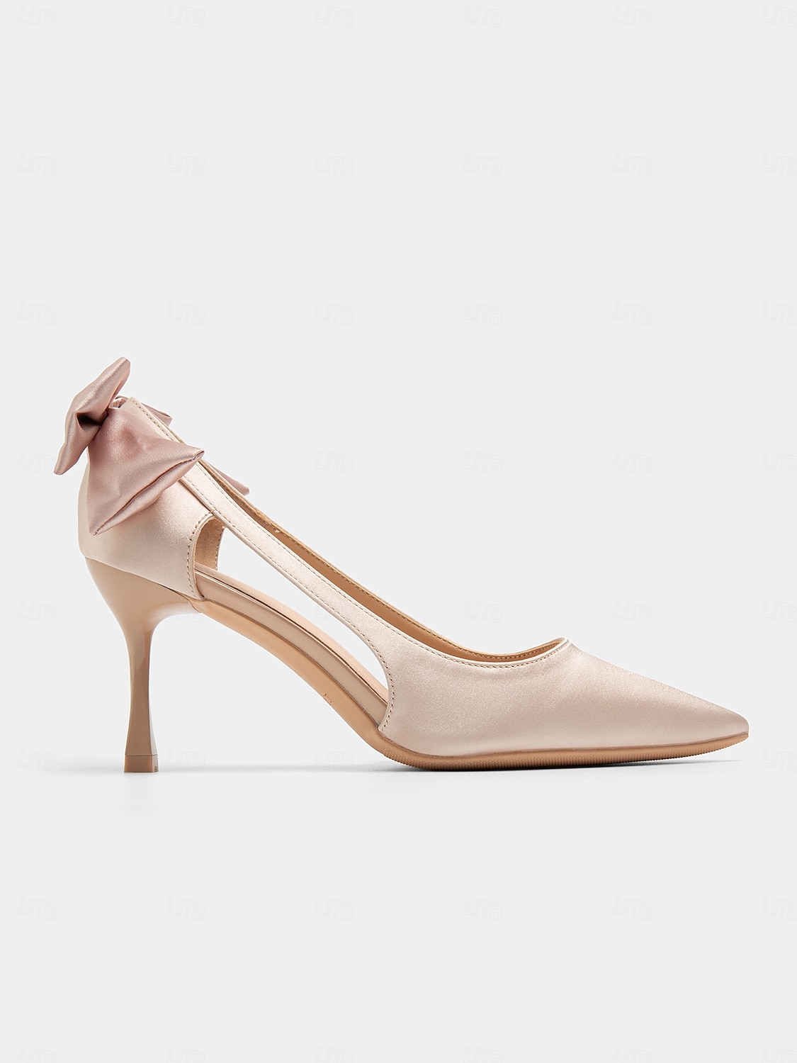 Elegant Women's Blush Suede Heels with Bow Detail – Chic Pointed Toe Pumps for Weddings and Formal Events 2025 - $54.99 –P4