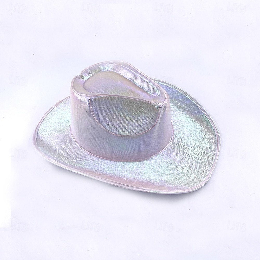 Cowgirl Hat Fedora Light Up Cowboy Hat Glowing Fedora Hat Glow In the Dark for Music Festivals Sparkly Glowing Cowboy Hat Versatile 2026 - $28.99 –P15