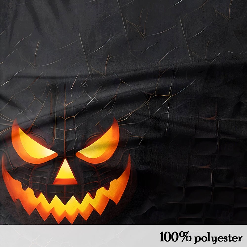 2025年 Halloween カボチャ しかめっ面 ホラー 男性用 ポロシャツ ゴルフポロ 半袖 パーティー 夏 ボタン 3Dプリント カラー ブラック マイクロエラスティック ポリエステル プロミックス  コレクション – $25.99 -P3