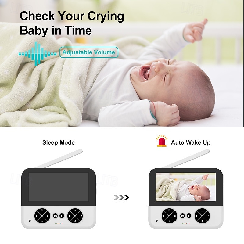 4.3 inch 2.4G Wireless Voice Intercom Crying Reminder Baby Monitor 355 Shaking Head Monitor 2025 - $105.99 –P2