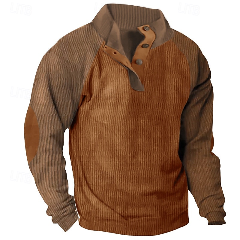 Hombre Sudadera Sudadera con un cuarto de cremallera Albaricoque Negro Vino Verde Ejército Rojo Media cremallera Bloque de color Deporte Diario Festivos Pana Ropa de calle Básico Casual Primavera 2025 - $23.99 –P4