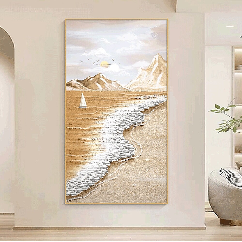 handgemachtes 3D-Wellen-Ölgemälde, handgemalte Wandkunst, modernes abstraktes Ozean-Ölgemälde, handgemaltes Landschaftsgemälde, Heimdekoration, gerollte Leinwand, kein Rahmen, ungedehnt 2025 - $83.99 –P1