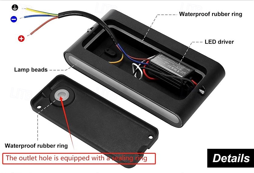 outdoor wandlampen 8w led aluminium wandlamp blaker indoor up down ip65 waterdicht wit zwart modern voor patio slaapkamer gangpad Pathway badkamer licht 2026 - $17.99 –P3