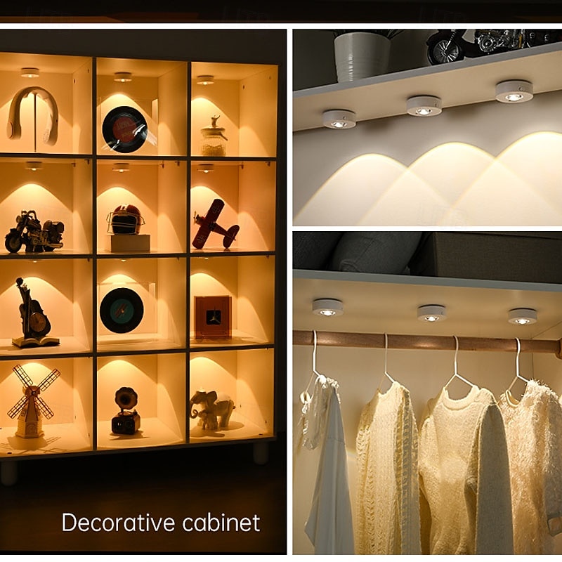 Rechargeable Magnetic RGB LED Cabinet Light with Remote Control Picture Light 12 Color Options Indoor Light for Cabinets and Display Cases USB Rechargeable Xmas Halloween Home Decorative Lamp 1/3Pcs 2025 - $14.49 –P8