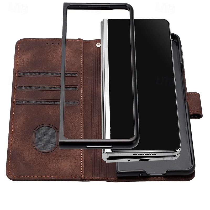 Phone Case For Samsung Galaxy Z Fold 6 Z Fold 5 Z Fold 4 Z Fold 3 Flip Cover Magnetic with Wrist Strap Card Slot Butterfly Geometric Pattern PC PU Leather 2025 - $18.99 –P14