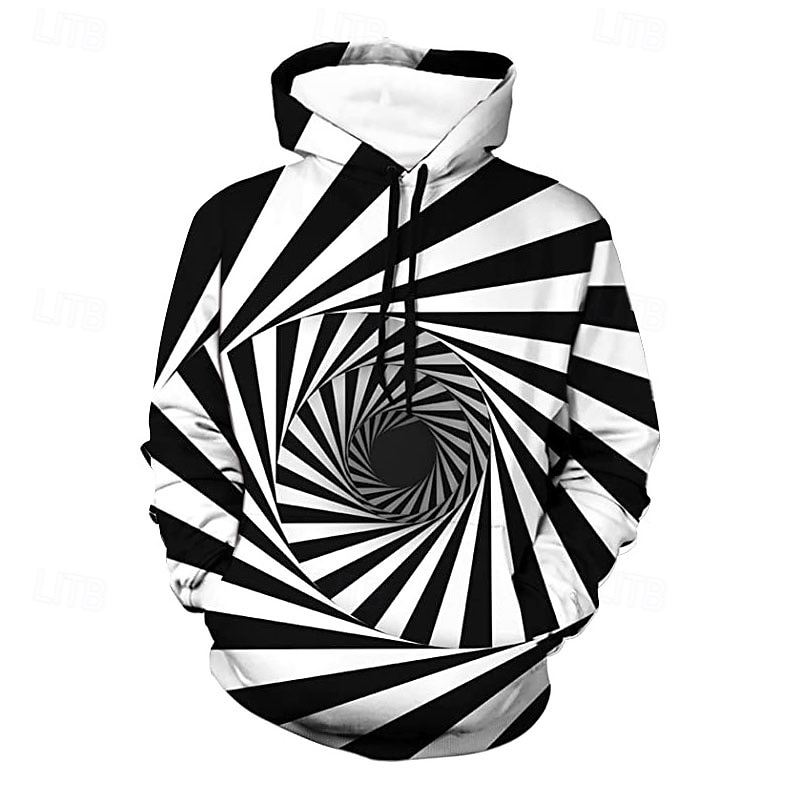 Per uomo Pop art 3D Print Felpa con cappuccio Felpe Felpa Felpa con cappuccio Manica lunga Felpa con cappuccio Con cappuccio Originale Stampa 3D Giornaliero Per uscire Bianco e nero Nero/bianco del 2025 a $12.59 –P7
