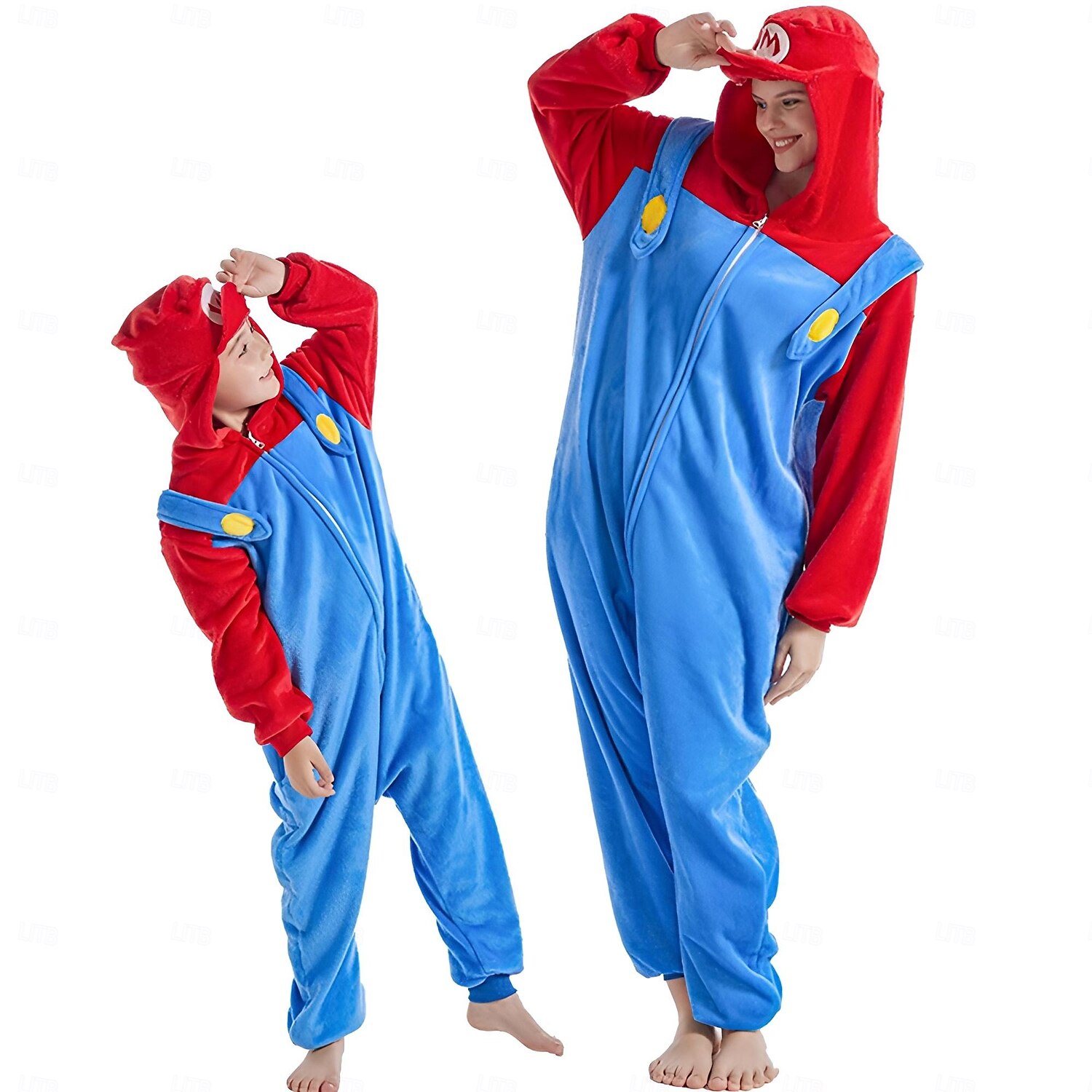 Super Bros Kigurumi Pajamas Halloween Group Family Costumes Kid's Adults' Unisex Funny Costume Party Home Wear Halloween Carnival Easy Carnival Costume 2025 - $32.99 –P5