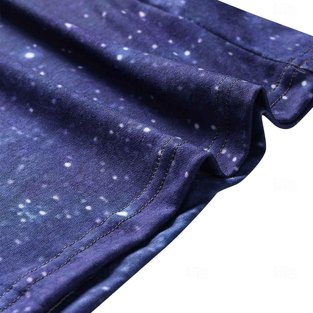 Hombre Graphic 3D Cielo estrellado Camiseta Tee Camisetas divertidas Manga Corta Camiseta Impresión 3D Escote Redondo Camisa Vintage Básico Casual Diario Amarillo Rojo Azul Piscina Ropa S M L XL 2XL 2026 - $19.49 –P2