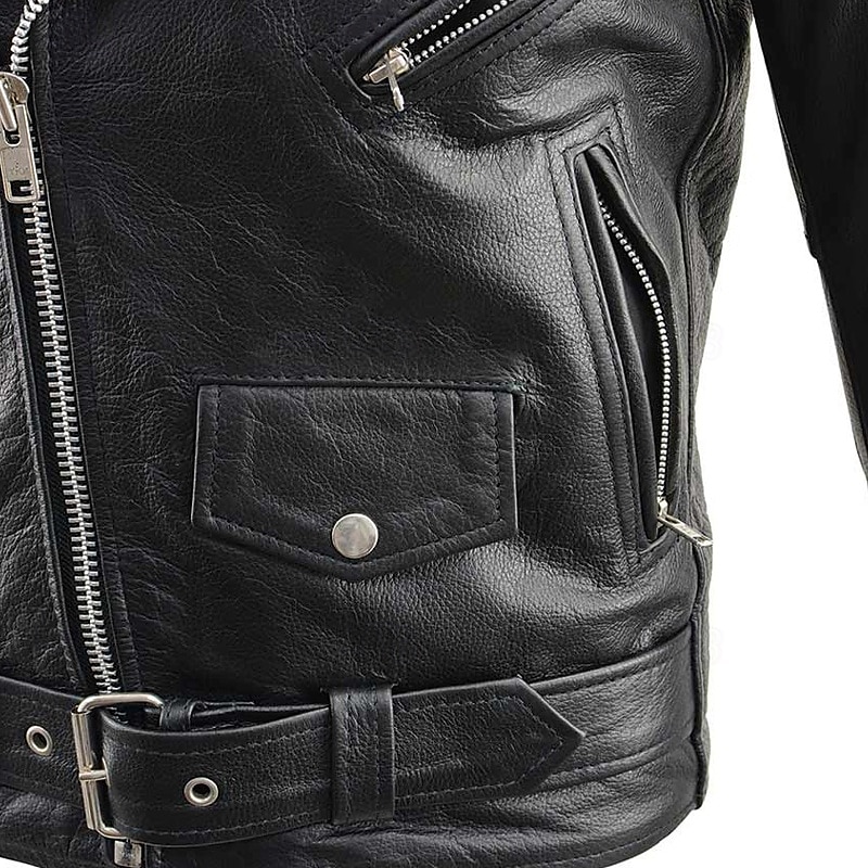 Herr Imitationsläderjacka Övergångsjacka Kappa Bikerjacka Dagligen Friluftskläder Vindtät Ficka Vår & Höst Slät Punk Ledigt Kavajslag Normal Svart Vin Blå Brun Jacka 2025 - $45.99 –P4