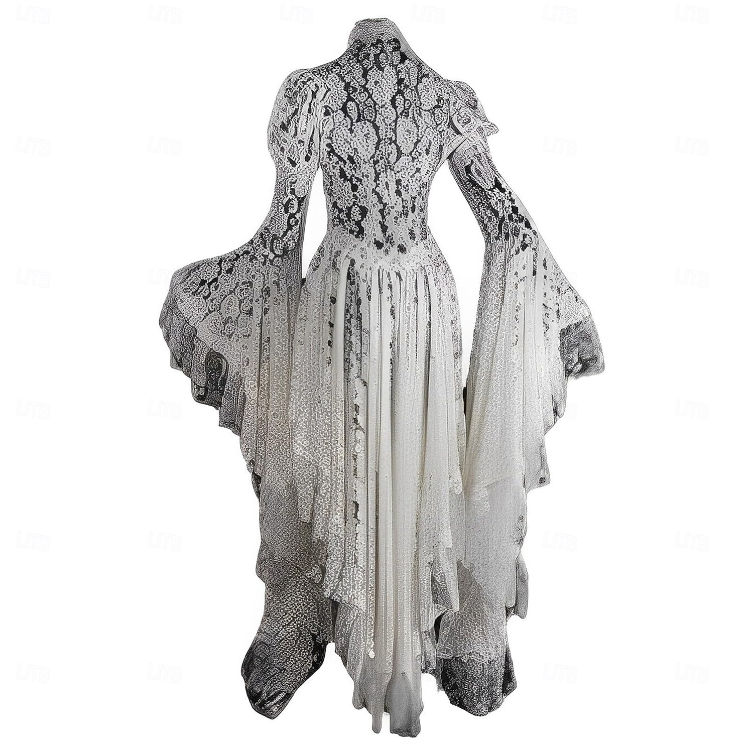 frac cu volane din dantela rochie vintage renascentista medievala costum femeie vintage cosplay rochie cu maneca lunga pentru petrecere mascarada 2025 - $77.99 –P3
