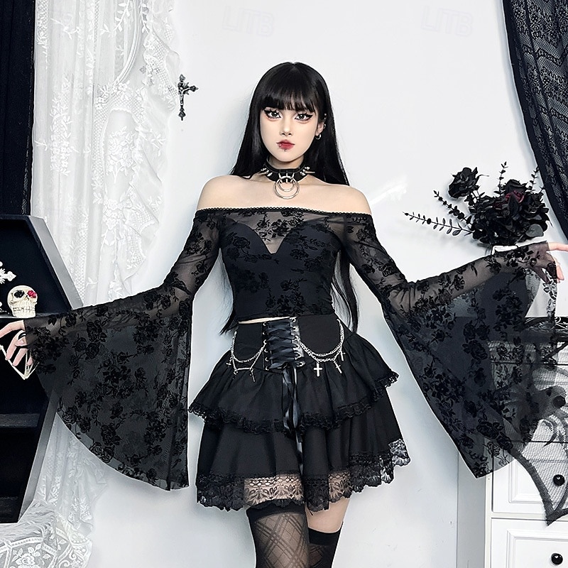 Gothique Steampunk Jupe Bal Masqué Fille gothique Femmes Mascarade Soirée Adulte Jupe de 2025 ? $32.99 –P8