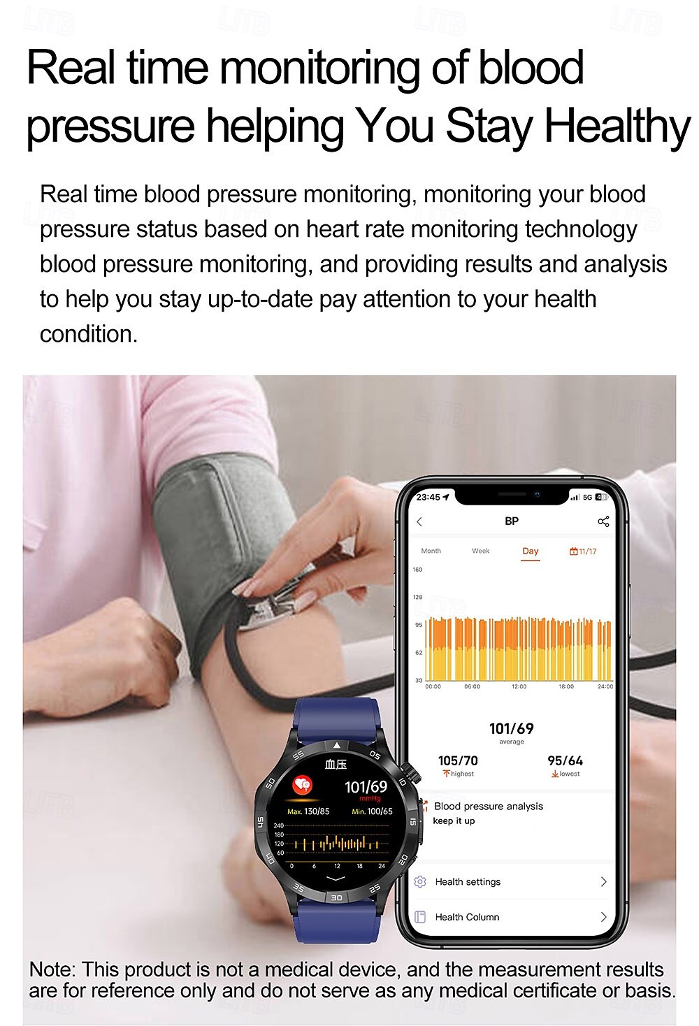 2025年 iMosi ET381 スマートウォッチ 1.43 インチ スマート·ウォッチ ブルートゥース ECG + PPG 温度監視 歩数計 と互換性があります Android iOS 女性 男性 ハンドフリーコール 防水 メディアコントロール IP 67 46mmの時計ケース  コレクション – $79.79 –P10
