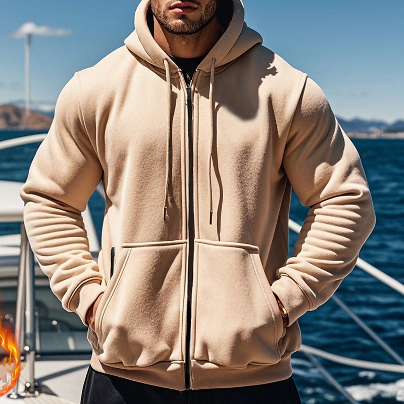 Per uomo Felpa con cappuccio Tuta Da Ginnastica Felpa con cappuccio a zip intera Tuta da ginnastica Nero Blu marino Cachi Grigio Con cappuccio Liscio Tasche A cordoncino 2 pezzi Sportivo Giornaliero del 2025 a $51.99 –P15
