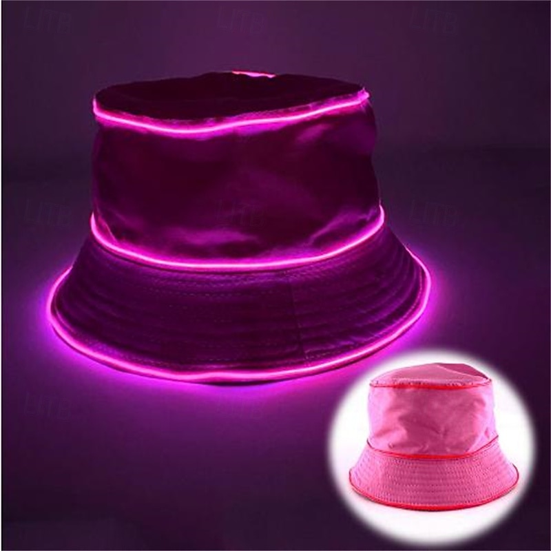 LED Luminous Fisherman Hat Men and Women Solid Color Flat Top Sun Hat 2025 - $20.99 –P5