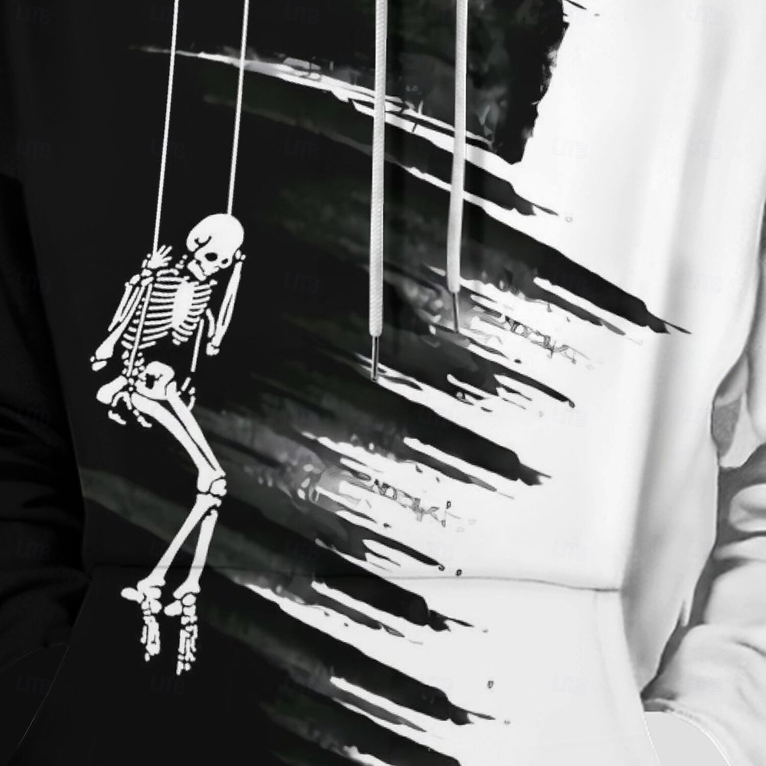 Pánské Kapuce Kapucky Mikina Kapuce Dlouhý rukáv Mikina s kapucí Kapuce Módní 3D tisk Dovolená Streetwear Bílá Potisk Zima Jaro & podzim Návrhář 2025 - $30.99 –P3
