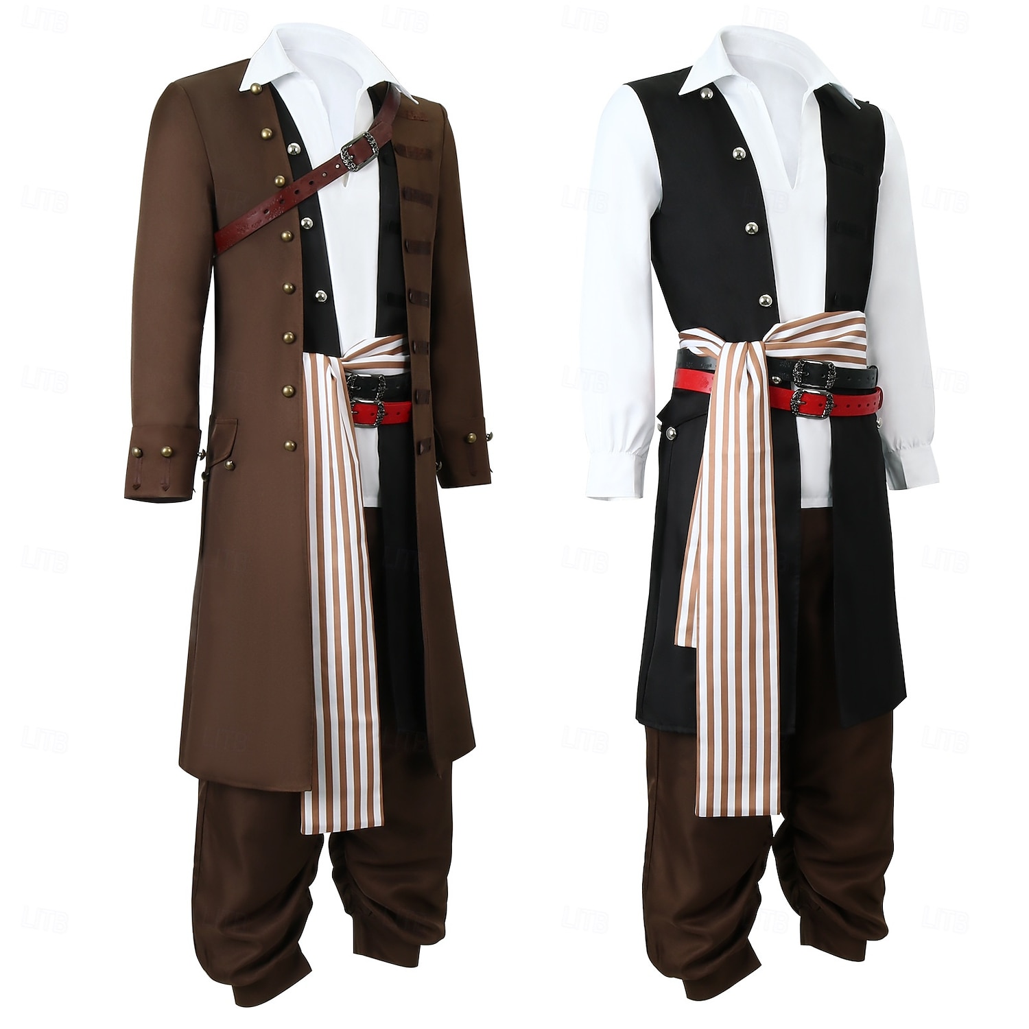 Pirates of the Caribbean Merirosvo Jack Sparrow Cosplay-Asut Siivet Miesten Elokuva-cosplay Cosplay Naamiaiset Juhla 2025 - $118.99 -P3