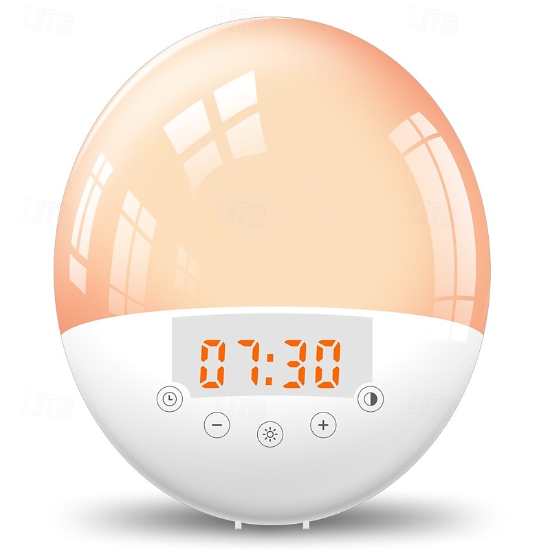 LED Smart Light Soloppgangs Alarmklokke Lys Intelligent LED 7 Farger Justerbar med FM Radio Berøringskontroll Intelligent Hjem Soverom Stue Multifunksjons Lys 2025 - $71.99 –P7