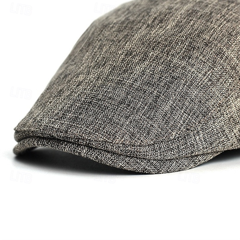 Herren Schiebermütze Baskenmütze Ascot-Hut Ballonmütze Braun Beige Leinen Modisch Brautkleider schlicht Strasse Täglich Glatt Einstellbar Sonnenschutz Atmungsaktiv 2025 - $13.99 –P9