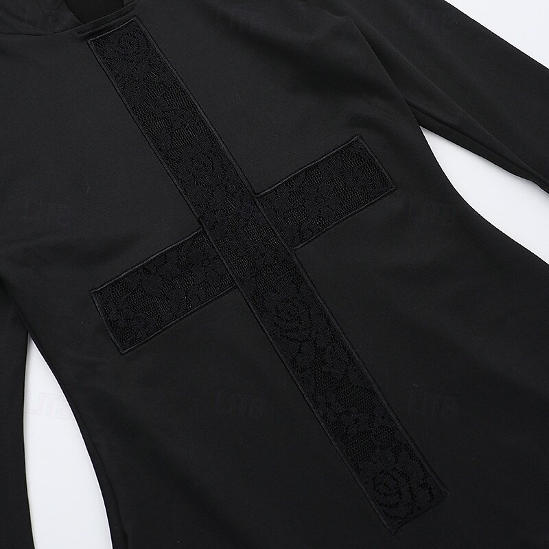 Punk & Gothic Cocktailkleid Vintage-Kleid Kleid Maskerade Gothic Mädchen Morticia Addams Kostüm Damen Maskerade Halloween Abschlussball Festival Erwachsene Kleid 2026 - $33.99 –P13