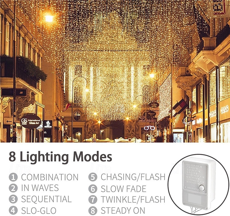 2026年 LEDアイスクリームストリングライトホリデーカーテン照明3.5M 5M 216LED新年ウィンドウホリデーパーティーカラフルな装飾AC220V 230V 240V EUプラグ  コレクション – $19.99 –P15