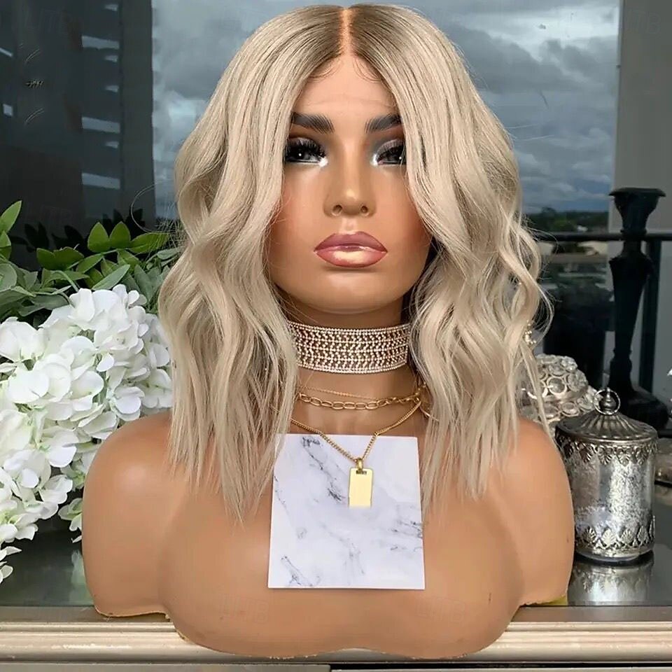 Onverwerkt maagd haar 4x13 Sluiting Pruik Korte bob Braziliaans haar Golvend Meerkleurig Pruik 130% 150% Haardichtheid Haar met highlights / balayage Natuurlijke haarlijn lijmloze Voor Dames Kort 2025 - $216.79 –P2