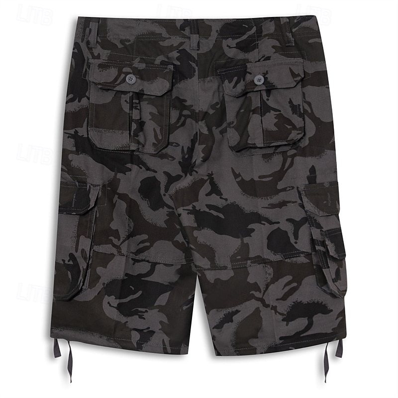 Men's Cargo Shorts Baggy Shorts Multi Pocket 6 Pocket Camouflage Breathable Knee Length Sports Outdoor Streetwear Casual Black Blue 2025 - $23.99 –P2