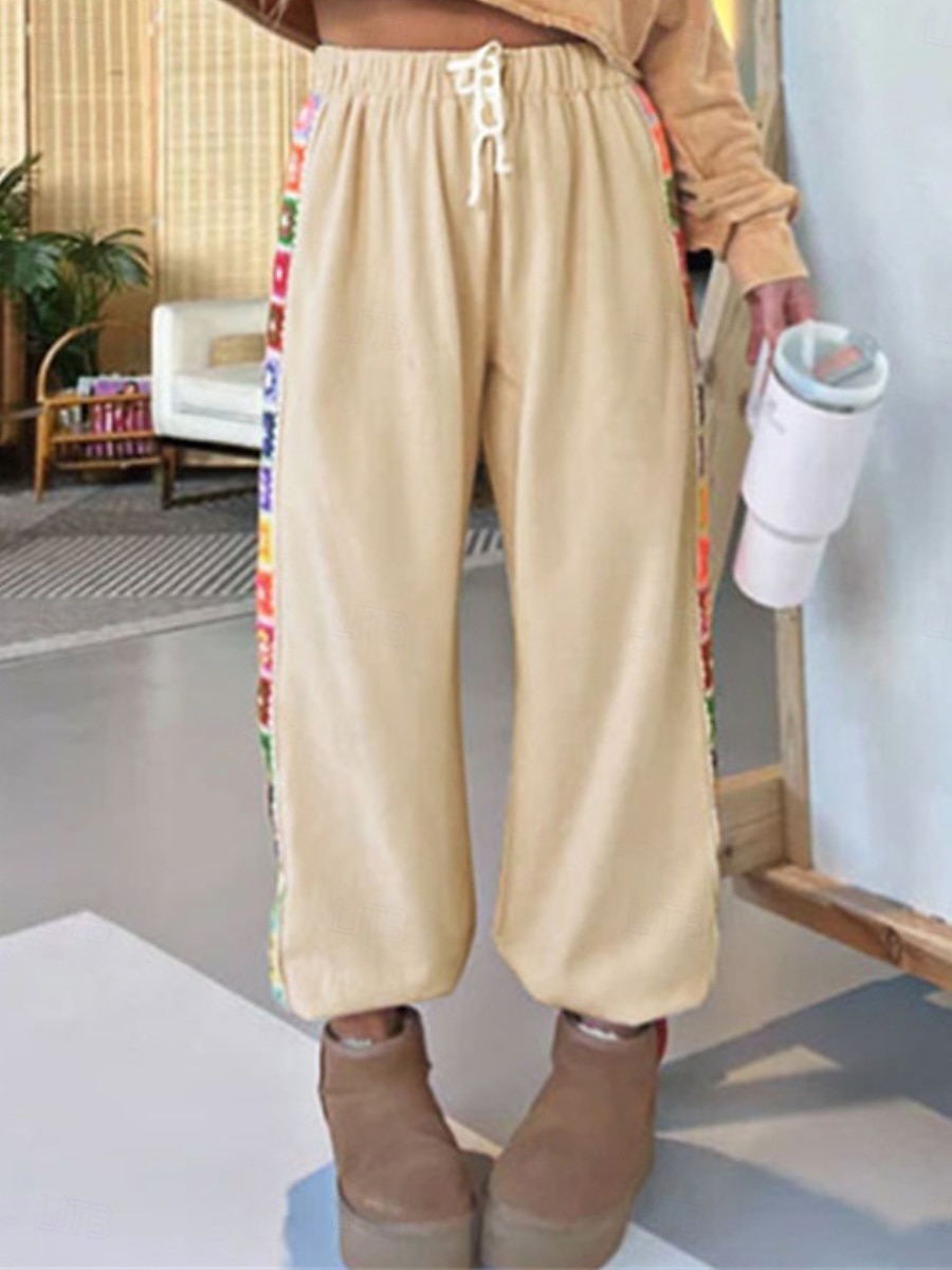 Damen Jogginghose Trainingshose Chinesisch Chino Modisch Ethnischer Stil In voller Länge Hoher Taillenbund Blumen Tasche Elastischer Bund Bequem Weich Komfortabel Mikro-elastisch Outdoor Strasse Khaki 2025 - $24.99 –P4