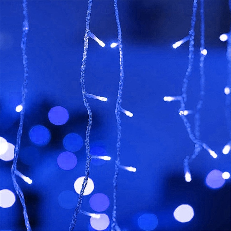 led נטיפי מחרוזת אורות חג המולד חג המולד תאורת וילון 3.5m 5m 216leds לחג המולד שנה חדשה חלון חג המולד מסיבת חג חג המולד קישוט צבעוני ac220v 230v 240v eu plug 2025 - $17.49 –P9