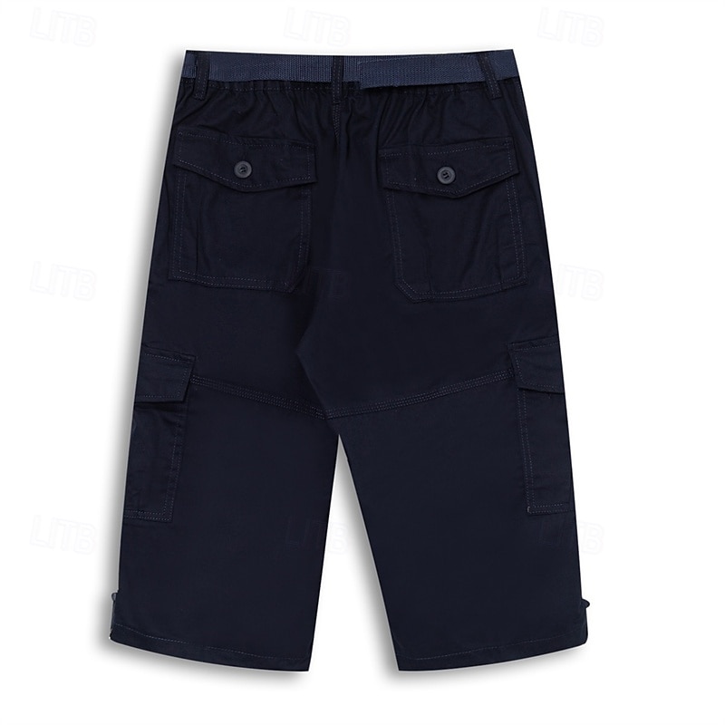 Męskie Spodnie cargo Spodnie robocze Przyciąć Multi Pocket Równina Moro Komfort Oddychający Długość do łydki Codzienny Streetwear Sport Moda Kurkuma Czarny Średnio elastyczny 2025 - $25.99 –P2