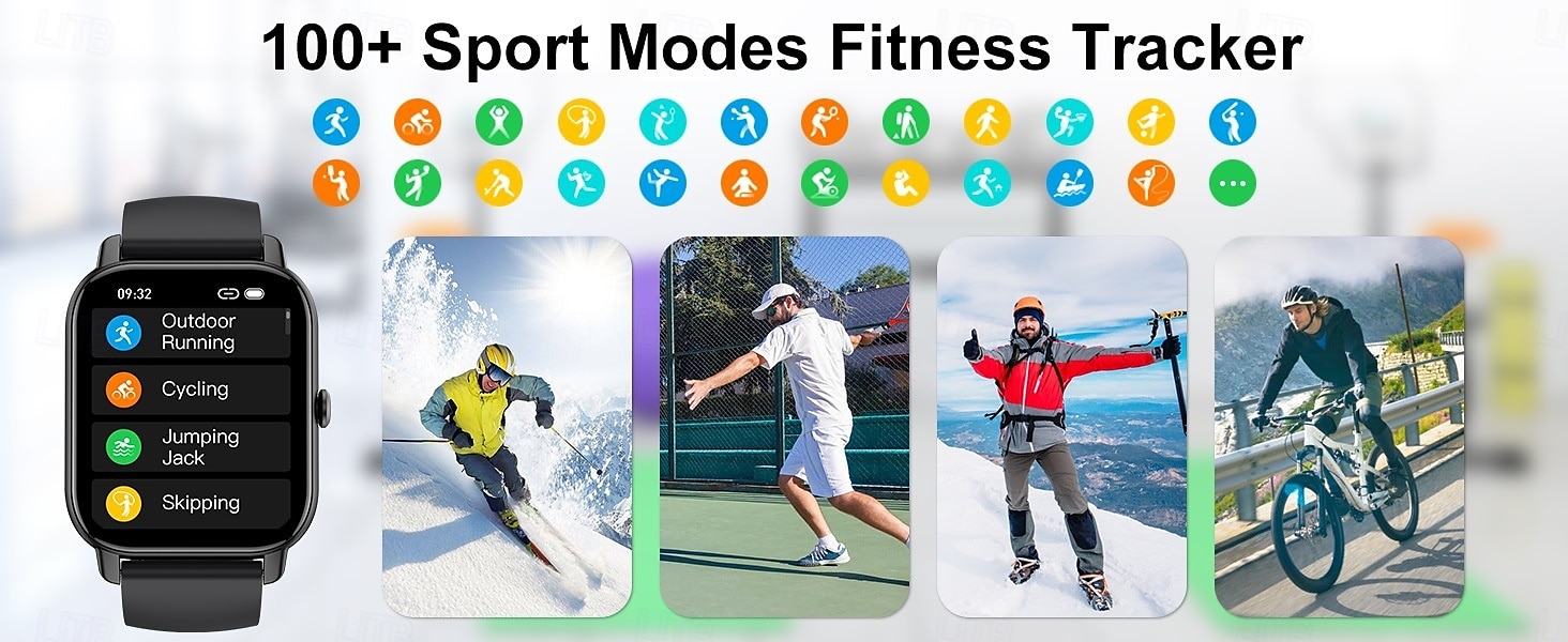 2025年 スマートウォッチ 防水 フィットネス スポーツウォッチ P2 心拍数トラッカー 通話 メッセージ リマインダー Bluetooth スマートウォッチ iOS Android 用  コレクション – $47.99 –P3