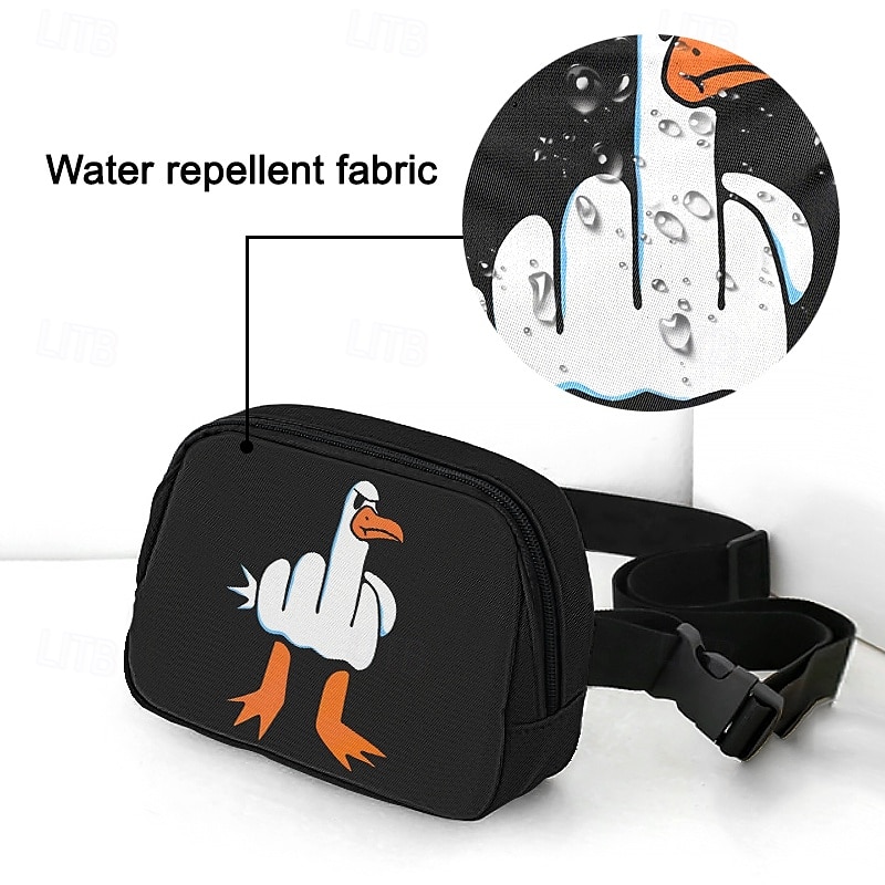 Funny Goose Print Waist Bag with Adjustable Strap - Quirky Crossbody Fanny Pack for Casual Outings 2025 - $18.99 –P4