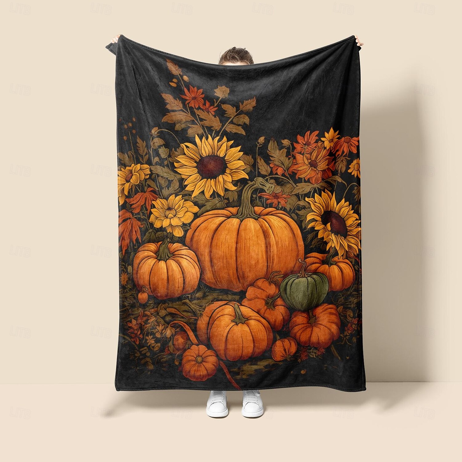 coperta con decorazione di Halloween a forma di zucca di Jack O' Lantern - pile morbido e accogliente con motivo a zucca festivo - perfetto per decorazioni di Halloween e per tenersi al caldo del 2025 a $25.99 –P2