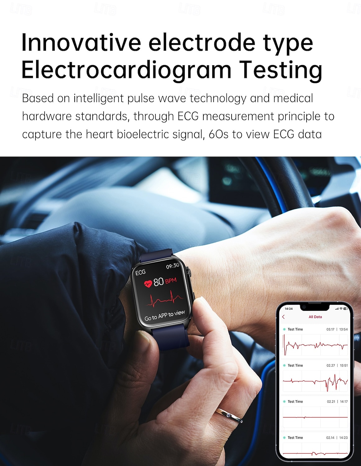 TK12 Smart Watch 1.96 inch Smartwatch Fitness Running Watch Bluetooth ECG+PPG Pedometer Call Reminder Compatible with Smartphone Women Men Long Standby Hands-Free Calls Waterproof IP 67 46mm Watch 2025 - $69.99 –P4