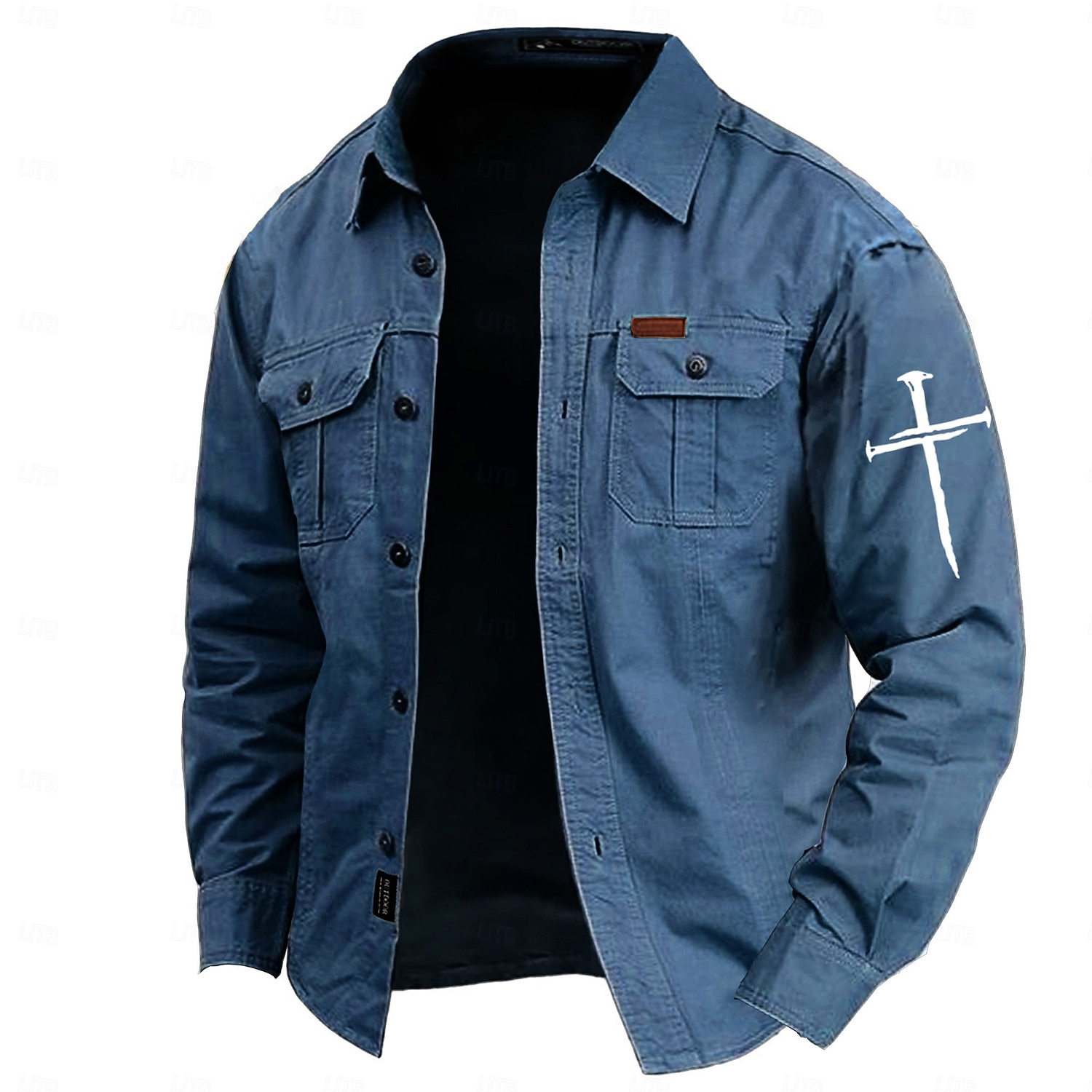 Per uomo Croce Camicia da lavoro Camicia Western Camicia cargo Manica Lunga Casual Pantaloni Tattici Sport & Outdoor Uscire Inverno Primavera & Autunno Collo ripiegato Stampato Nero Verde militare del 2026 a $29.99 –P4