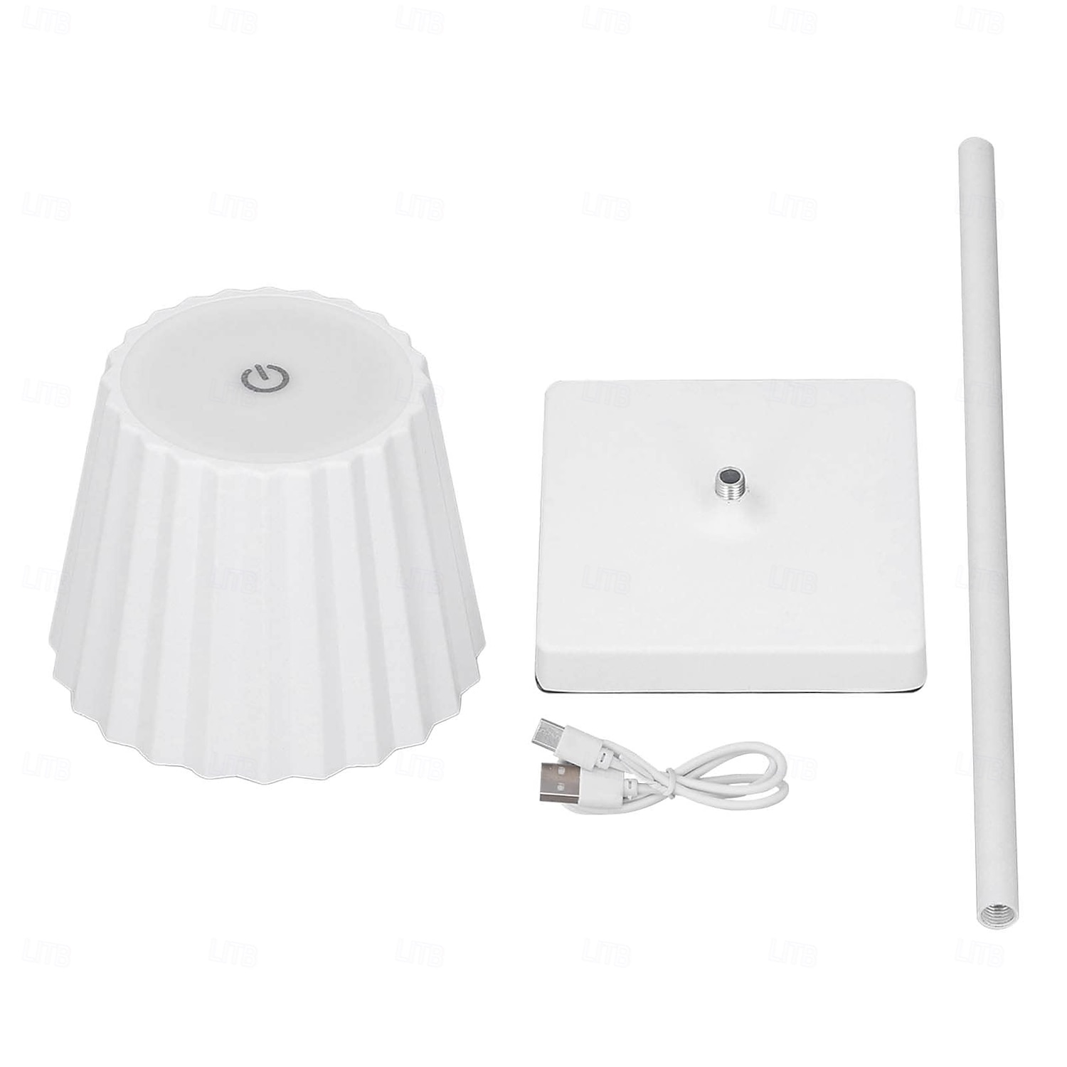 Lampe de table sans fil Protection des yeux Abat-jour plissé à gradation tactile en aluminium Lampe de table LED tricolore antidérapante rechargeable avec câble de chargement USB pour salle à manger de 2025 ? $35.99 –P2