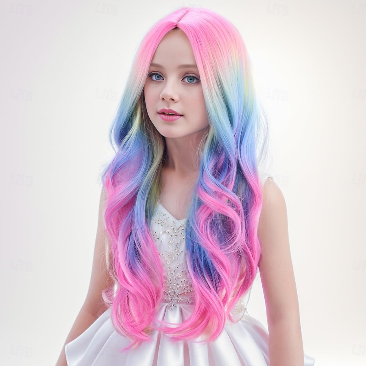 Child Kids Colorful Wigs Long Curly Wavy Wig for Girls Kids Rainbow Wig Colored Synthetic Cosplay Party Halloween Wigs 2025 - $21.99 –P8