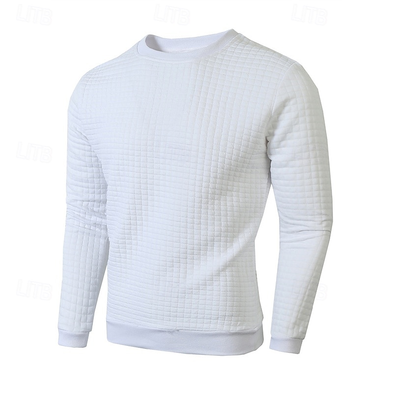 Bărbați Hanorca Hanorac Waffle Negru Alb Verde Militar Kaki Gri Închis Stil Nautic Simplu Striat Texturat Textură tricotată Sporturi & Exterior Zilnic Concediu Poliester Șic Stradă De Bază Casual 2026 - $18.99 –P6
