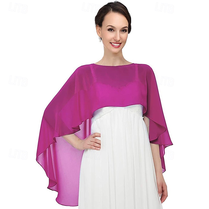 châles et enveloppes transparents pour robes de soirée capes en mousseline de soie pour femmes couverture de mariage douce de 2025 ? $25.99 –P9