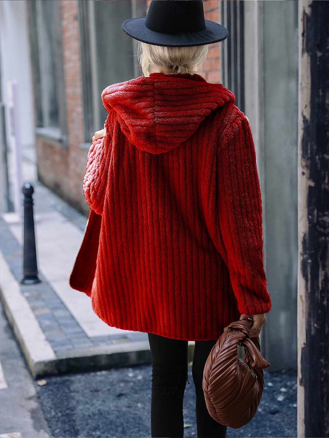 Women's Sherpa Jacket Teddy Coat Warm Zipper Pocket Fashion Casual Plain Work Open Front Turndown Loose Fit Long Sleeve Outerwear Black Red Gray Fall Winter 2025 - $52.99 –P7