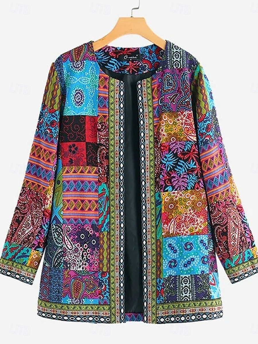 Damen Elegante Staubtücher Elegante Jacken Freizeitjacke Frühling Herbst Winter Regulär Mantel Normale Passform Bequem Lässig / Alltäglich Mode Jacken Langarm Druck Einfarbig Einfach Verstellbar Rosa 2025 - $29.99 –P3
