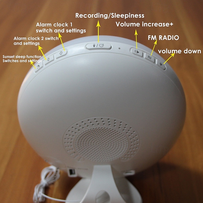LED Smart Light Soloppgangs Alarmklokke Lys Intelligent LED 7 Farger Justerbar med FM Radio Berøringskontroll Intelligent Hjem Soverom Stue Multifunksjons Lys 2025 - $71.99 –P2