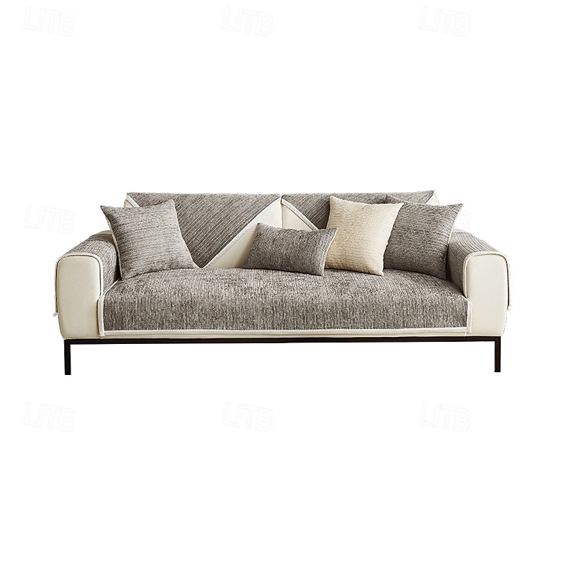 set di cuscini per divano in ciniglia moderno design semplice ed elegante in grigio quattro stagioni universale lussuoso copridivano antiscivolo perfetto per un look elegante e sofisticato del 2025 a $19.49 –P5