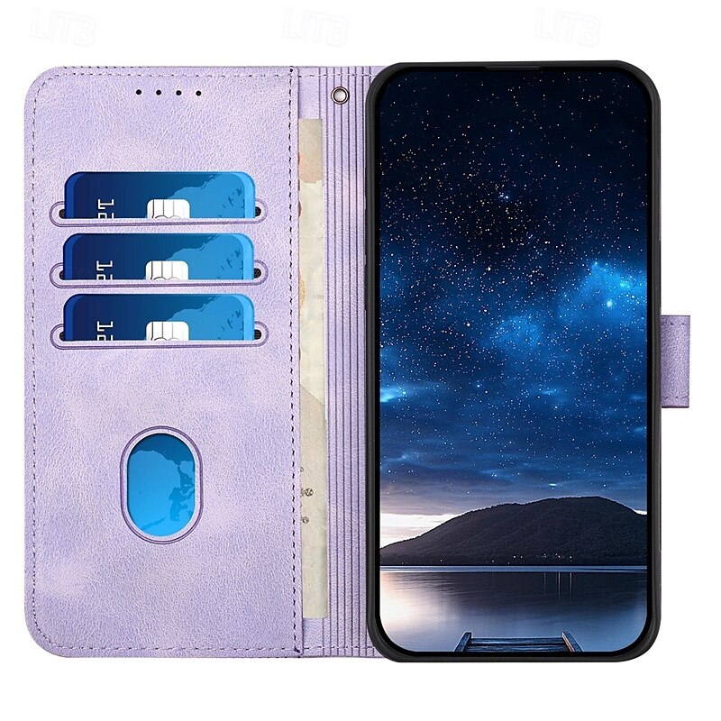 טלפון מגן עבור אייפון 16 iPhone 15 14 Pro Max Plus אייפון 13 12 11 Pro Max Mini מארז כרטיס ארנק מגנטי עם רצועת יד רגלית פרפר תבנית גאומטרית TPU עור PU 2025 - $17.99 –P7